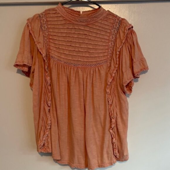 Free People Blouse Prairie Cottagecore Hippie Distressed Medium Like New $98 - Picture 1 of 13